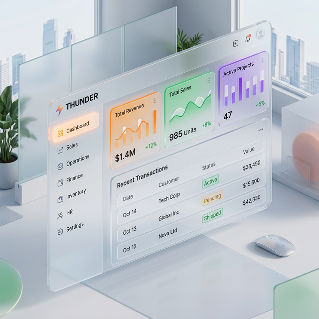 Mockup Sistem ERP Thunder Event Organizer oleh Juaragan